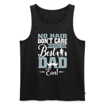 Papa No Hair Humor Shirt - Männer Premium Bio Tank Top - Schwarz - Vorne - Michal (187cm)