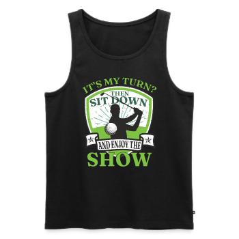 Enjoy The Show Golfing Funny Golf - Men's Premium Organic Tank Top - black - Front - AI Model Male 178 light (178cm)