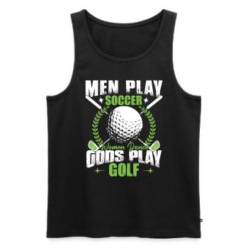 Funny Golfing Golfer Love Golf Player - Men's Premium Organic Tank Top - black - Front - AI Model Male 178 light (178cm)
