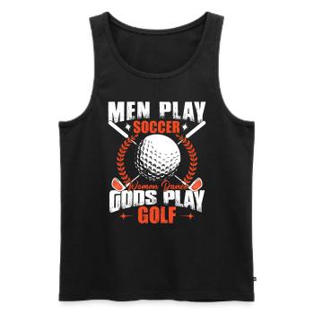 Gods Play Golf - Men's Premium Organic Tank Top - black - Front - Michal (187cm)