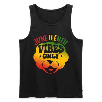 Juneteenth Vibes Only - Men's Premium Organic Tank Top - black - Front - AI Model Male 178 light (178cm)