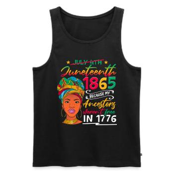 Juneteenth Mes ancêtres n’étaient pas libres en 1776 - Débardeur bio Premium Homme - noir - Devant - Michal (187cm)