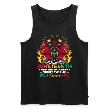 Celebrate Juneteenth | Freedom Day | June 19 - Men's Premium Organic Tank Top - black - Front - AI Model Male 178 light (178cm)
