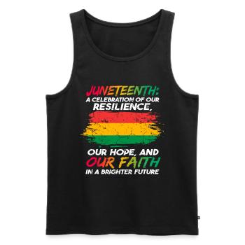 Juneteenth Celebration Freedom Day - Men's Premium Organic Tank Top - black - Front - AI Model Male 178 light (178cm)