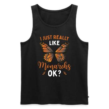 Monarch-Mädchen - Männer Premium Bio Tank Top - Schwarz - Vorne - Michal (187cm)