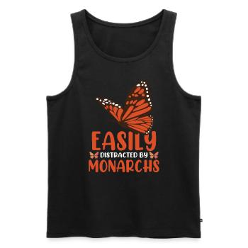 Leicht abgelenkt von Monarchen - Männer Premium Bio Tank Top - Schwarz - Vorne - Michal (187cm)