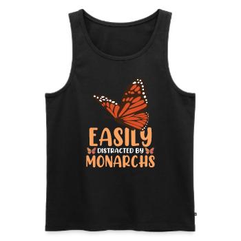 Leicht abgelenkt von Monarchen - Männer Premium Bio Tank Top - Schwarz - Vorne - Michal (187cm)