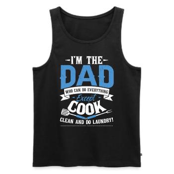 Husband Dad Funny Quote - Men's Premium Organic Tank Top - black - Front - AI Model Male 178 light (178cm)