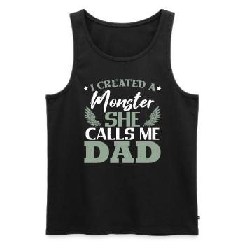 Father's Day Daughter Dad - Men's Premium Organic Tank Top - black - Front - AI Model Male 178 light (178cm)