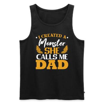 Tochter Vatertag Geburtstag Papa - Männer Premium Bio Tank Top - Schwarz - Vorne - Michal (187cm)