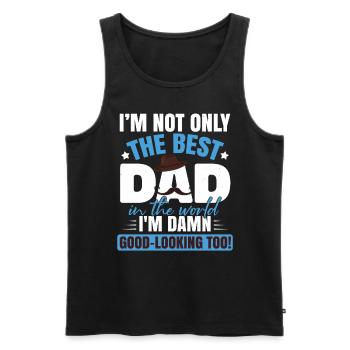 Bester Papa - Männer Premium Bio Tank Top - Schwarz - Vorne - Michal (187cm)