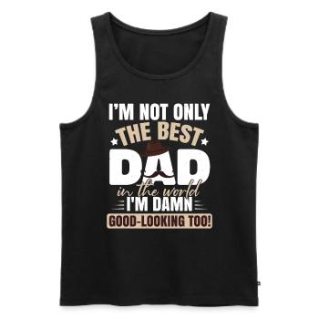 Lustiges Papa-Geschenk Vatertags-Papa-Witz - Männer Premium Bio Tank Top - Schwarz - Vorne - Michal (187cm)