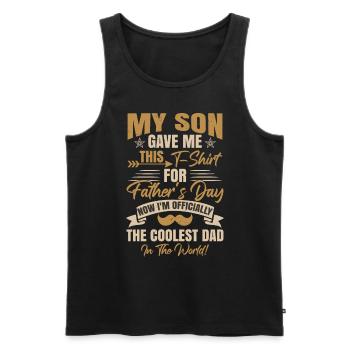 Father's Day Coolest Dad - Men's Premium Organic Tank Top - black - Front - AI Model Male 178 light (178cm)