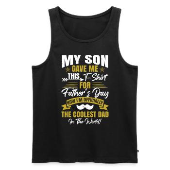 Drôle de blague de papa de fête des pères - Débardeur bio Premium Homme - noir - Devant - Michal (187cm)