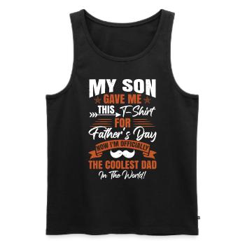 Cadeau de la fête des pères pour papa - Débardeur bio Premium Homme - noir - Devant - Michal (187cm)