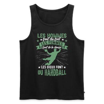 Les Dieux Font Du Handball - Débardeur bio Premium Homme - noir - Devant - Michal (187cm)