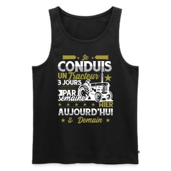 Fermier Cadeau Paysan - Débardeur bio Premium Homme - noir - Devant - Michal (187cm)