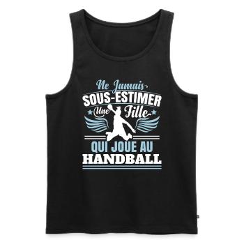 Handball Fille Hand - Débardeur bio Premium Homme - noir - Devant - Michal (187cm)