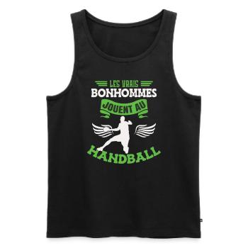Cadeau Joueur De Handball Hommes Handballeur - Débardeur bio Premium Homme - noir - Devant - Michal (187cm)