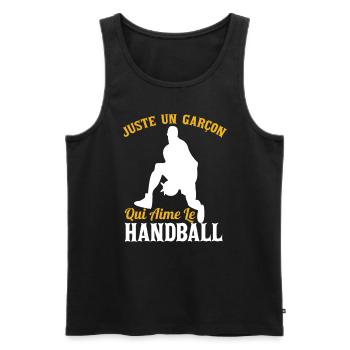 Handball Humour Enfants - Débardeur bio Premium Homme - noir - Devant - AI Model Male 178 light (178cm)
