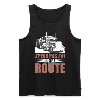 Fête des Pères Papa Poids Lourd Camion Routier - Débardeur bio Premium Homme - noir - Devant - Michal (187cm)