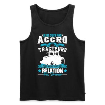 Cadeau Tracteur & Agriculture & Fermier - Débardeur bio Premium Homme - noir - Devant - Michal (187cm)