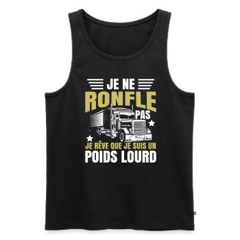 Je Suis Un Poids Lourd - Débardeur bio Premium Homme - noir - Devant - Michal (187cm)
