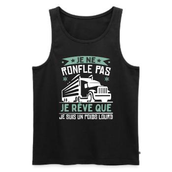 Drôle Humoristique Poids Lourd - Débardeur bio Premium Homme - noir - Devant - Michal (187cm)