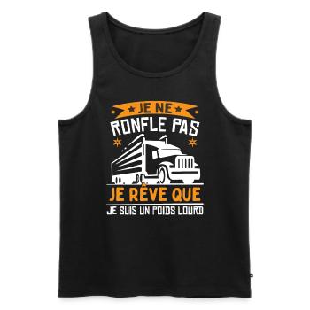 Je Suis Un Poids Lourd - Débardeur bio Premium Homme - noir - Devant - Michal (187cm)