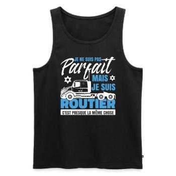 Je Suis Routier - Débardeur bio Premium Homme - noir - Devant - Michal (187cm)