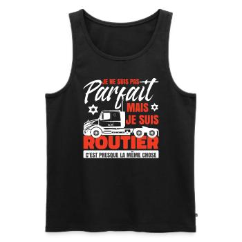 Je Suis Routier - Débardeur bio Premium Homme - noir - Devant - Michal (187cm)