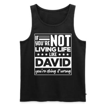 Funny David Birthday Joke Sarcasm - Men's Premium Organic Tank Top - black - Front - AI Model Male 178 light (178cm)