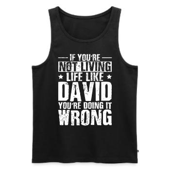 Lustiger David-Humor - Männer Premium Bio Tank Top - Schwarz - Vorne - AI Model Male 178 light (178cm)