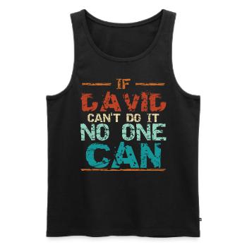 Funny David Dave Birthday - Men's Premium Organic Tank Top - black - Front - AI Model Male 178 light (178cm)