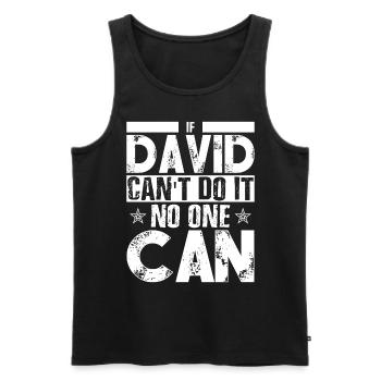 Funny Dad David Name Forename - Men's Premium Organic Tank Top - black - Front - AI Model Male 178 light (178cm)
