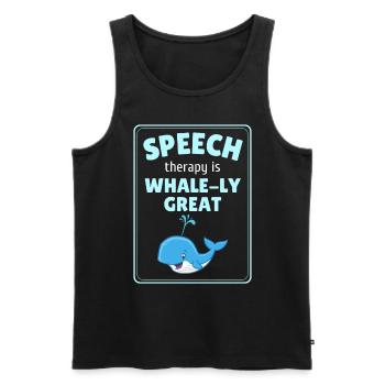Speech Therapy Whale - Men's Premium Organic Tank Top - black - Front - AI Model Male 178 light (178cm)