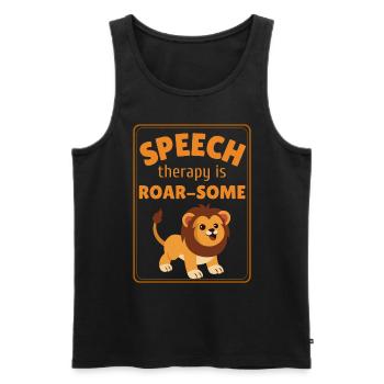 Logopädischer Pathologe SLP Lion - Männer Premium Bio Tank Top - Schwarz - Vorne - AI Model Male 178 light (178cm)