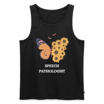 Speech Pathologist SLP Speech Therapy - Men's Premium Organic Tank Top - black - Front - AI Model Male 178 light (178cm)