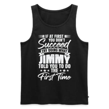 Jimmy Humor Name - Männer Premium Bio Tank Top - Schwarz - Vorne - AI Model Male 178 light (178cm)