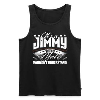 Es ist ein Jimmy-Ding - Männer Premium Bio Tank Top - Schwarz - Vorne - AI Model Male 178 light (178cm)