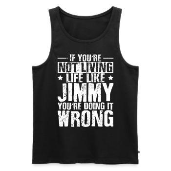 Jimmy sagt Humor Jim Jimmy - Männer Premium Bio Tank Top - Schwarz - Vorne - AI Model Male 178 light (178cm)