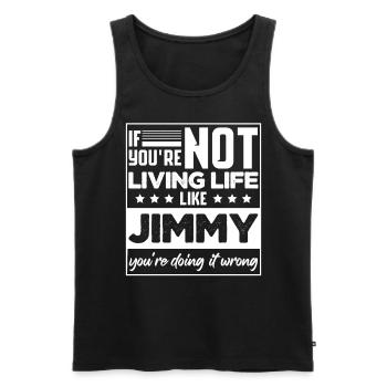 Jimmy Lustiger Spruch - Männer Premium Bio Tank Top - Schwarz - Vorne - AI Model Male 178 light (178cm)