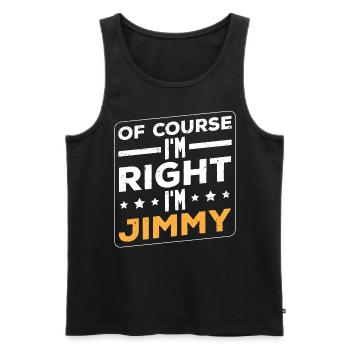 Natürlich habe ich Recht, Jimmy - Männer Premium Bio Tank Top - Schwarz - Vorne - AI Model Male 178 light (178cm)