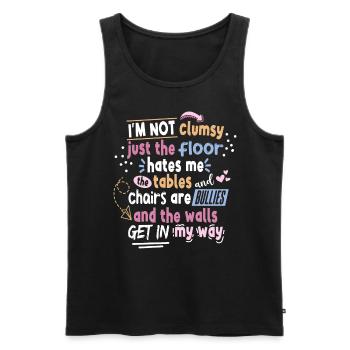 Ich bin nicht ungeschickt, wenn ich Frauen sage - Männer Premium Bio Tank Top - Schwarz - Vorne - AI Model Male 178 light (178cm)