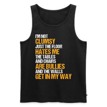 Lustig sarkastisch Sprichwort ungeschickt ironisch - Männer Premium Bio Tank Top - Schwarz - Vorne - AI Model Male 178 light (178cm)