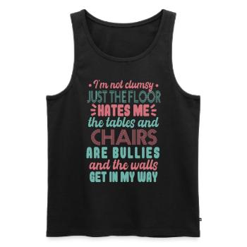 Clumsy Quote Women Funny - Men's Premium Organic Tank Top - black - Front - AI Model Male 178 light (178cm)