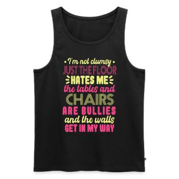 Women Clumsy Humor Joke - Men's Premium Organic Tank Top - black - Front - AI Model Male 178 light (178cm)