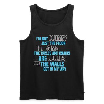 Men Clumsy People - Men's Premium Organic Tank Top - black - Front - AI Model Male 178 light (178cm)
