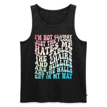 Groovy Clumsy Frauen Sarkasmus Witz - Männer Premium Bio Tank Top - Schwarz - Vorne - Michal (187cm)