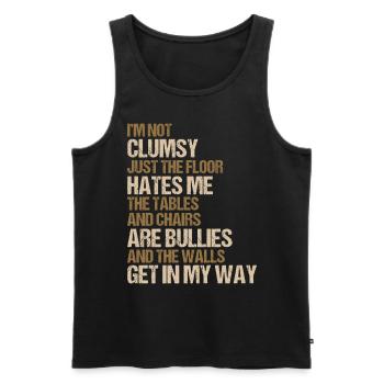 Lustiger ungeschickter Spruch - Männer Premium Bio Tank Top - Schwarz - Vorne - AI Model Male 178 light (178cm)